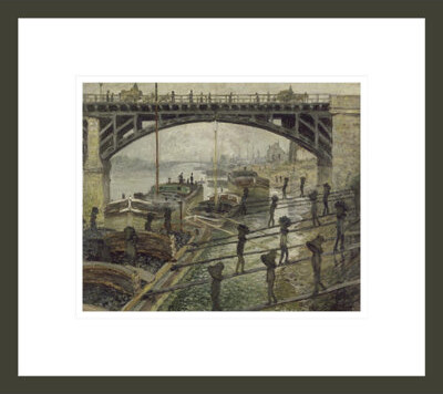 1000Museums The Coal Dockers (Les Dechargeurs de charbon) by Claude Monet -Framed Giclee Print