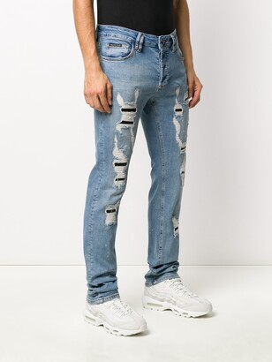 Philipp Plein Straight-Leg Destroyed Jeans