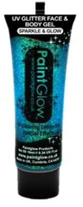PaintGlow UV Neon Glitter Body Gel Paints 10ml by LizzyÃ‚Â® (Ice Blue) by paintglow