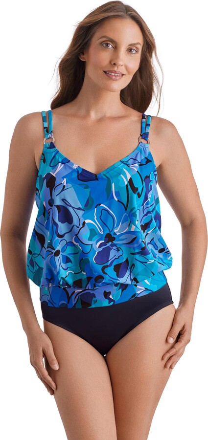 Shape Solver V-Neck Blouson One-Piece Swimsuit