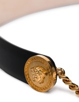 Thumbnail for your product : Versace Virtus skinny chain-trimmed leather belt
