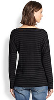 Thumbnail for your product : Eileen Fisher Wool Striped V-Neck Sweater