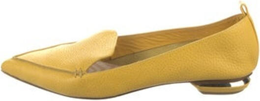 Nicholas Kirkwood Leather Loafers Yellow Pointed-Toes Designer