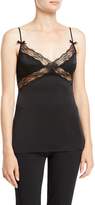 Michael Kors Collection V-Neck Satin Charmeuse Camisole w/ Lace
