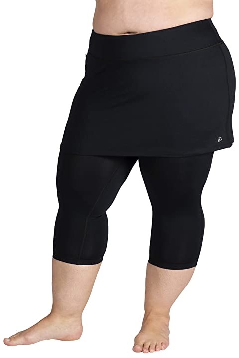plus size skirted capri leggings