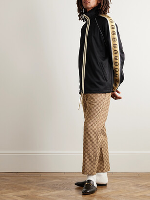 Gucci Logo-Jacquard Webbing-Trimmed Tech-Jersey Track Jacket 