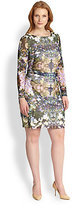 Thumbnail for your product : Kay Unger Kay Unger, Sizes 14-24 Printed Ruched Mesh Dress