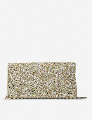 Jimmy Choo Emmie Infinity glitter and suede clutch