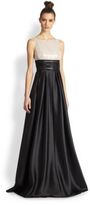 Thumbnail for your product : Carmen Marc Valvo Sequin Lace & Twill Combo Gown
