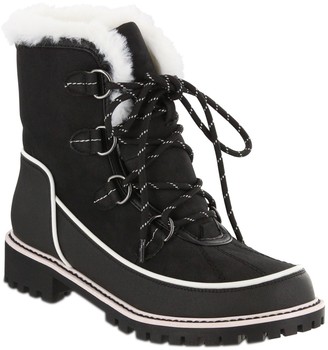 mia misha fur trim lace up boot
