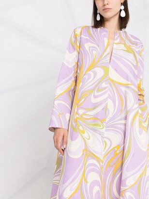 Pucci Onde-print long-sleeve dress