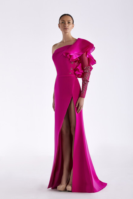 fuchsia plus size formal dresses