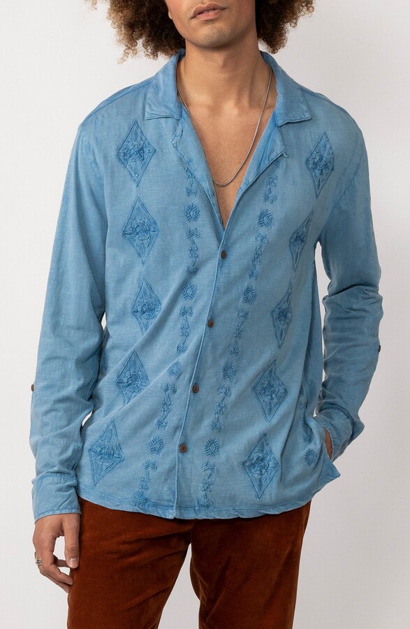 Raga Embroidered Button-Up Shirt