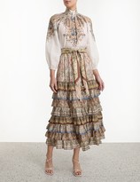 Thumbnail for your product : Zimmermann Freja Tiered Maxi Skirt