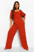 Thumbnail for your product : boohoo Petite Puff Sleeve Jumpsuit