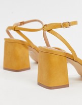 Thumbnail for your product : Truffle Collection thin strap mid heeled square toe sandals in ochre
