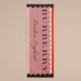 Thumbnail for your product : Burberry Scallop and Stripe Print Modal Wool Scarf