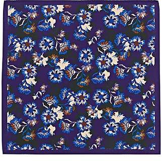Barneys New York Men's Floral Silk Twill Pocket Square - Purple