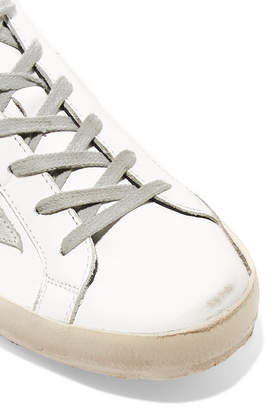 Golden Goose Deluxe Brand 31853 Superstar Distressed Leather And Suede Sneakers - White