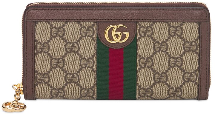 Gucci Ophidia GG Supreme Zip-Around Wallet on SALE
