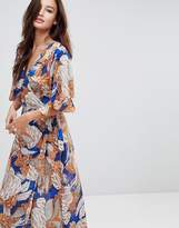 Thumbnail for your product : Brave Soul Santini 3/4 Length Wrap Dress In Bold Print