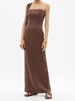 Thumbnail for your product : ALBUS LUMEN Strapless Linen Maxi Dress - Brown