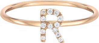 Zoe Lev Jewelry Personalized Diamond Initial Ring in 14K Yellow Gold