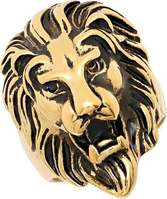 Metallic LÁTELITA London Aslan Lion Oxidised Ring Gold in Gold / Black / Grey Save 19% Mens Rings for Men 