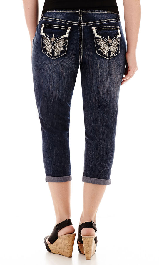 ZCO LOVE NATION Embellished Back Pocket Denim Capris Plus ShopStyle