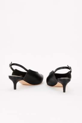 WallisWallis Black Slingback Pointed Kitten Heel Shoe