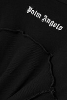 Thumbnail for your product : Palm Angels Open-back Embroidered Ribbed Stretch-cotton Jersey Maxi Dress - Black