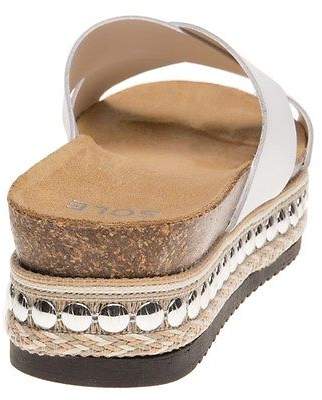 Sole New Womens White Easton Leather Sandals Platforms Slip On