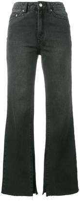 Ksubi Black Kickn Cropped Flared Jeans