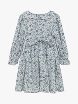 Thumbnail for your product : Trotters Confiture Kids' Penny Paisley Smocked Dress, Off White/Blue