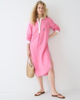 Thumbnail for your product : J.Crew Cotton-linen popover cover-up shirtdress in pink stripe