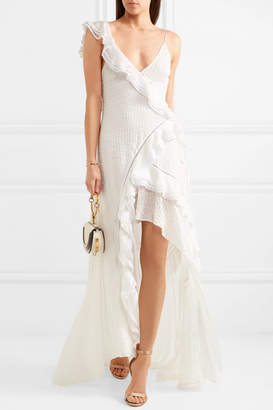 Jonathan Simkhai Lace-trimmed Swiss-dot Silk-georgette Gown - Ivory