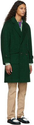 Awake NY Green Wool Double-Breasted Coat