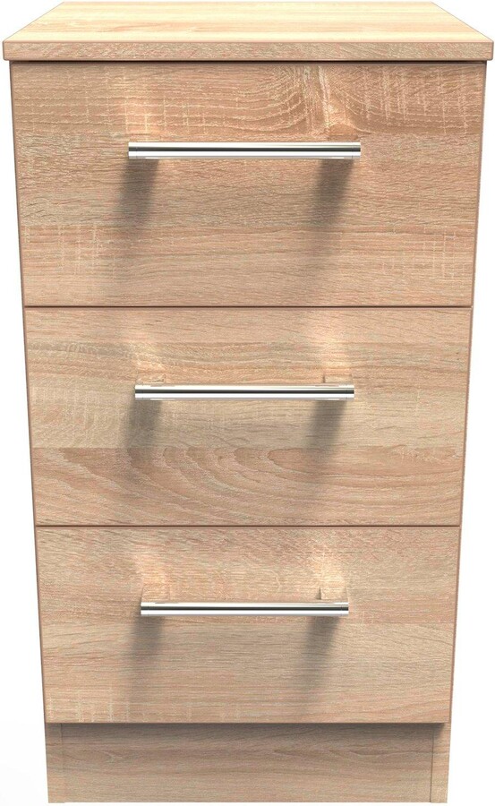 Ready Assembled 2 U Cornwall 3 Drawer Bedside Cabinet (Ready Assembled ...