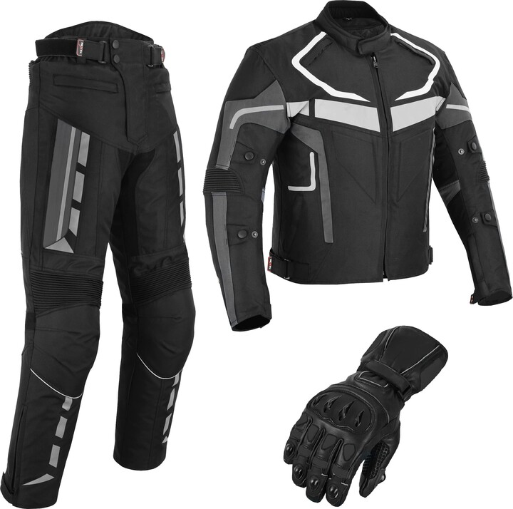 REXTEK Mens Motorbike Motorcycle 2 Piece Suit Corduroy Textile