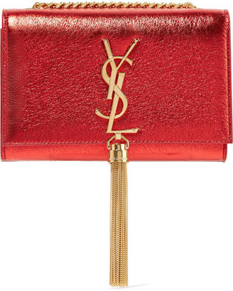 Saint Laurent Monogramme Kate Small Metallic Textured-leather Shoulder Bag