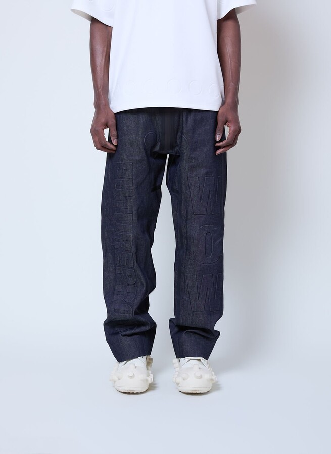 Walter Van Beirendonck Embossed Denim Jeans - Man Jeans Blue 34