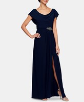 Thumbnail for your product : Alex Evenings Women's Embellished-Waist Cowlneck Gown