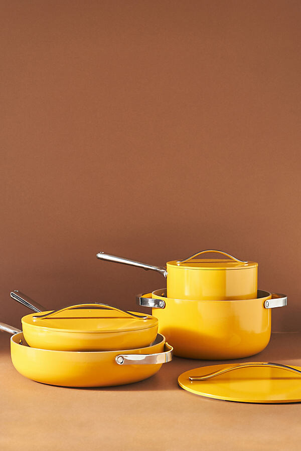 Spice By Tia Mowry Savory Saffron 7pc Healthy Nonstick Ceramic Cookware Set  - Mint : Target