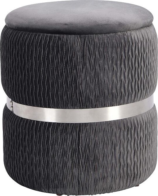 Techni Mobili Modern Velvet Round Ottoman