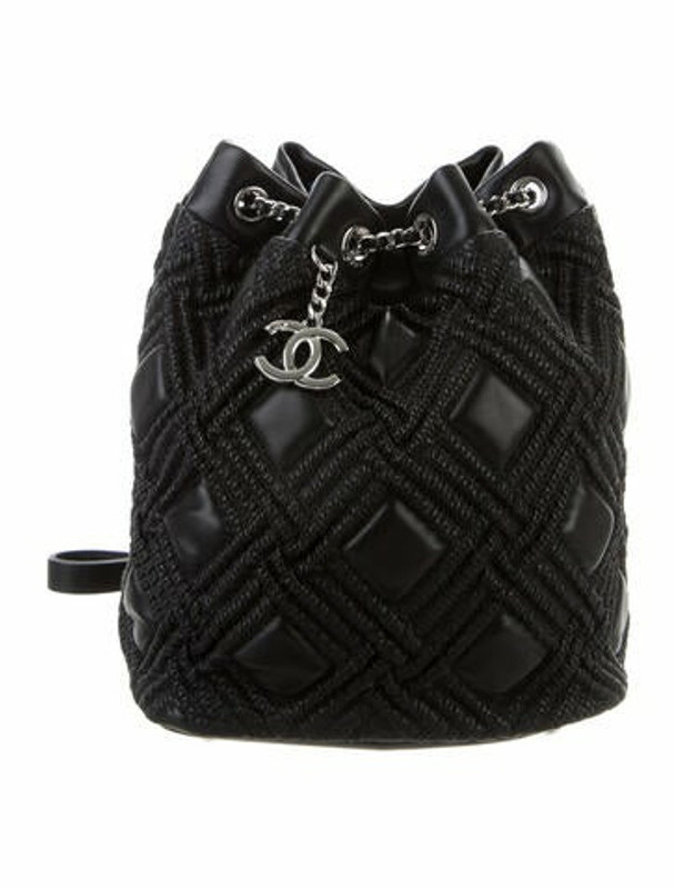 Chanel Quilted Drawstring Bucket Bag Black ShopStyle