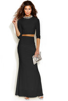 Thumbnail for your product : City Studios Juniors' Two-Piece Open-Back Gown
