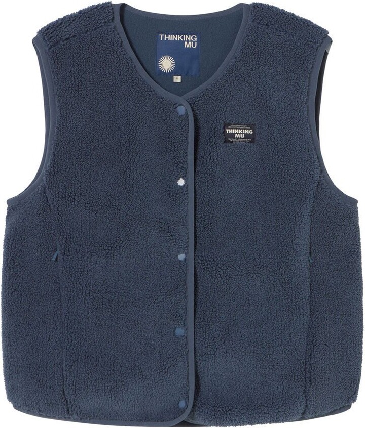 Thinking Mu Blue Fleece Jay Vest