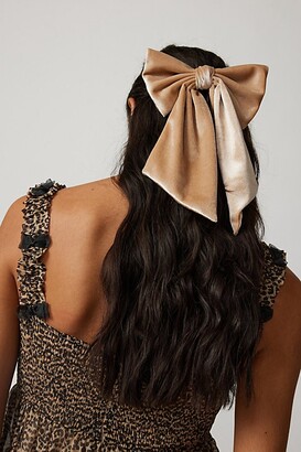 Satin Hair Bow Barrette in Black at Urban Outfitters