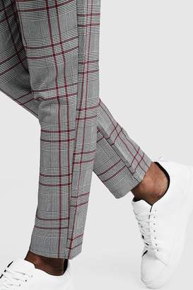 boohoo Smart Check Tape Detail Cropped Jogger