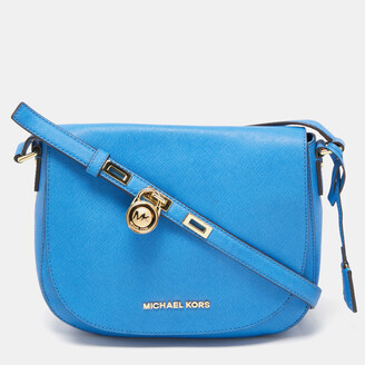 MICHAEL KORS #39965 Sky Blue Leather Crossbody Bag